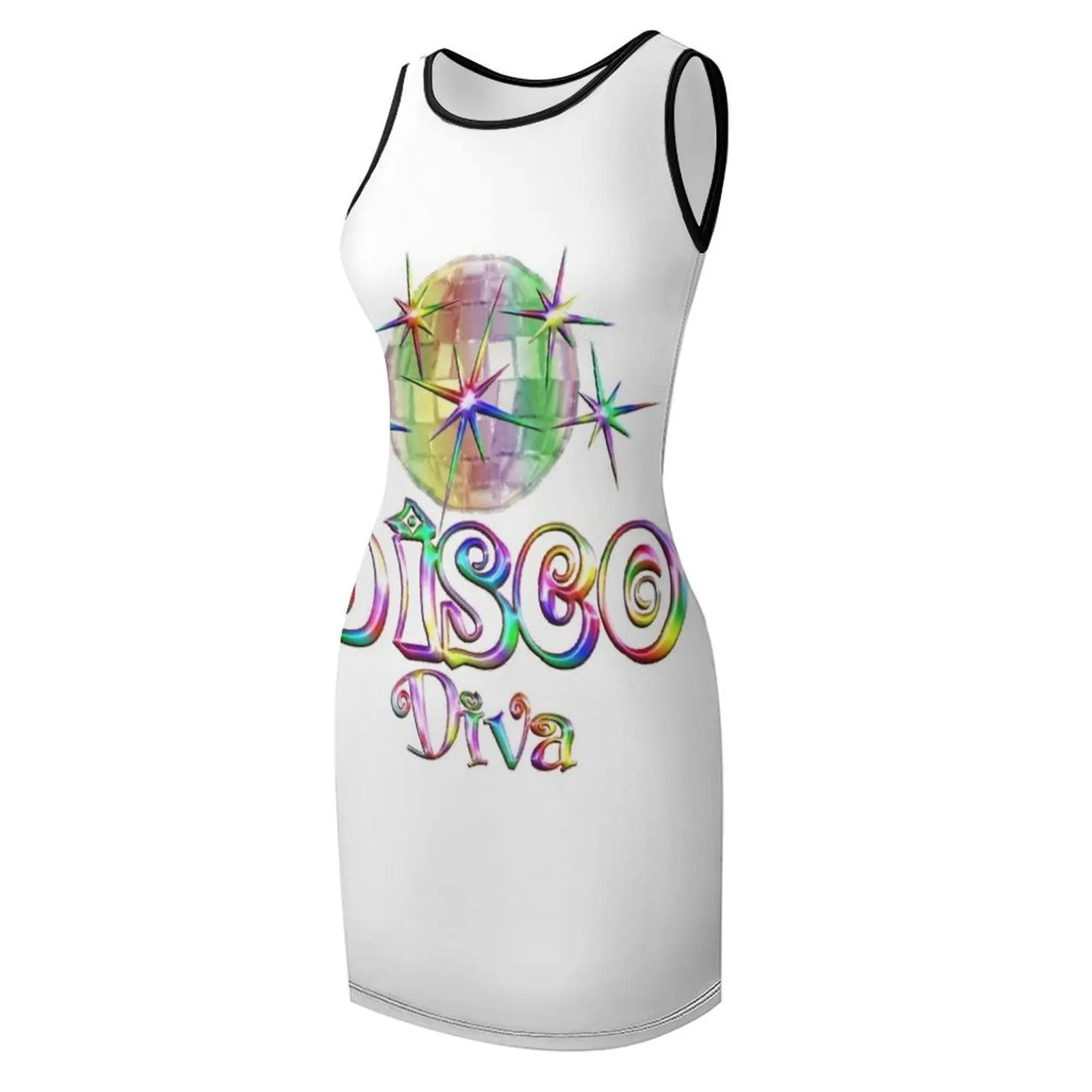 Disco Diva Sleeveless Sundress women's clothing korea stylish luxury evening dresses 2025 sexy dress
