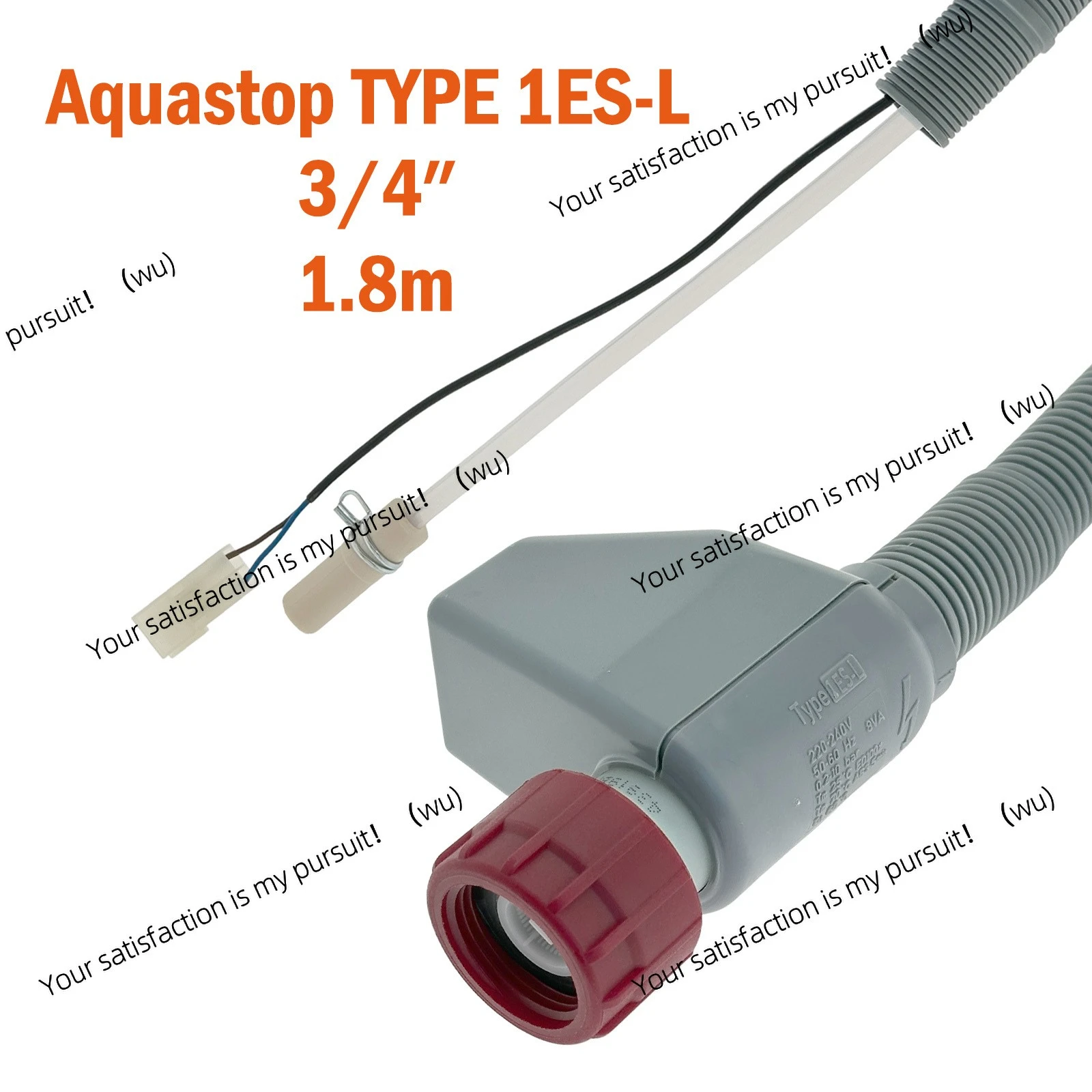 1ES-L Dishwasher Aquastop Inlet Hose 1.8m for Beko, Electrolux, Midea, Hansa, Gorenje