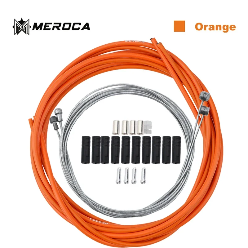 MEROCA Kit kabel rem sepeda, kabel kecepatan/rem sepeda gunung BMX 2m 2.5m