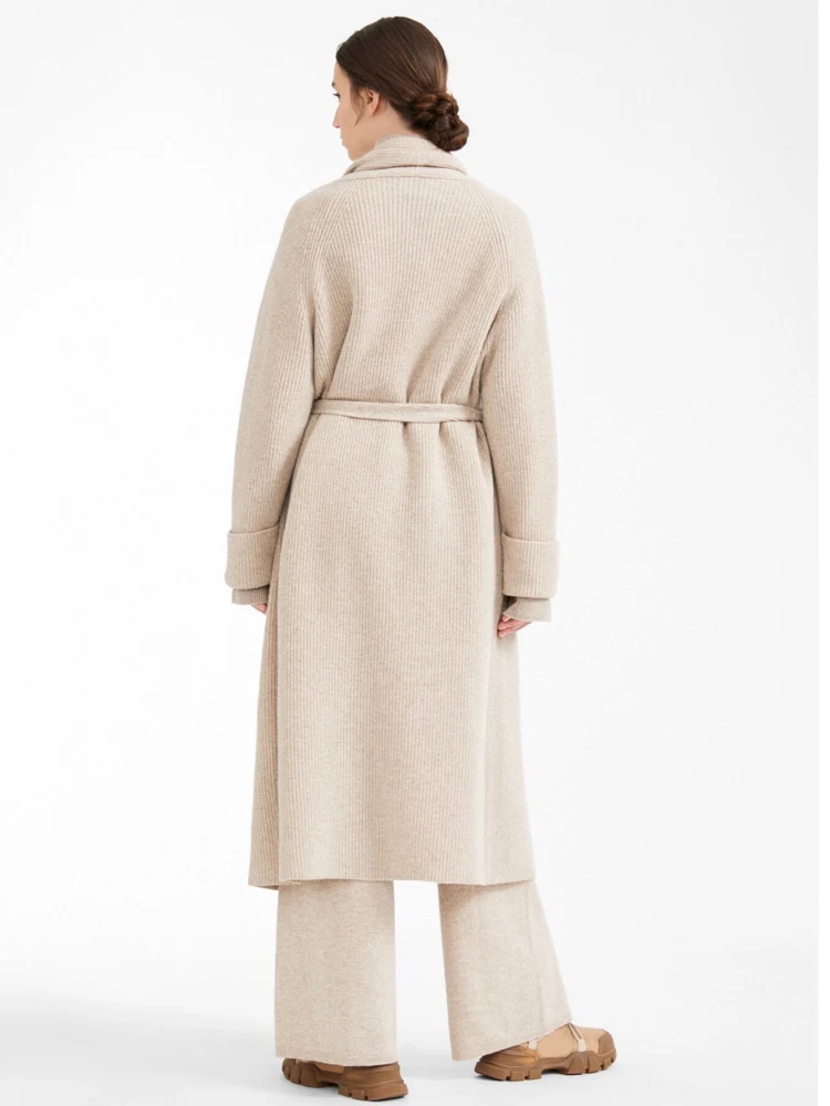 2022 Autumn Winter Cardigan Sweater Cashmere White Loose V Neck Long Sleeve Solid Color Sashes Fashion Trend New