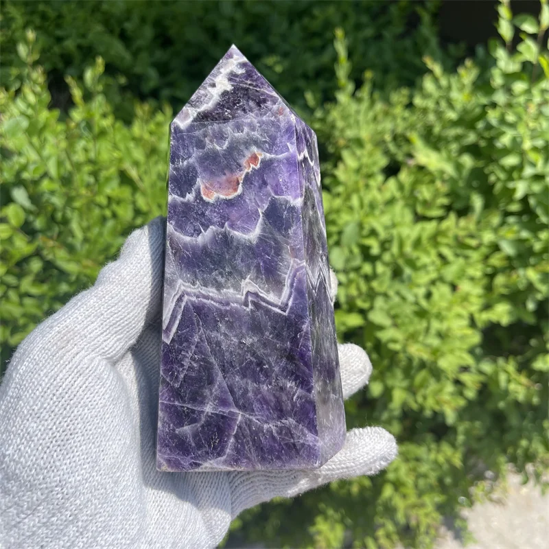 Punta de amatista natural de 890g, varita de cristal de amatista de gran tamaño para decoración