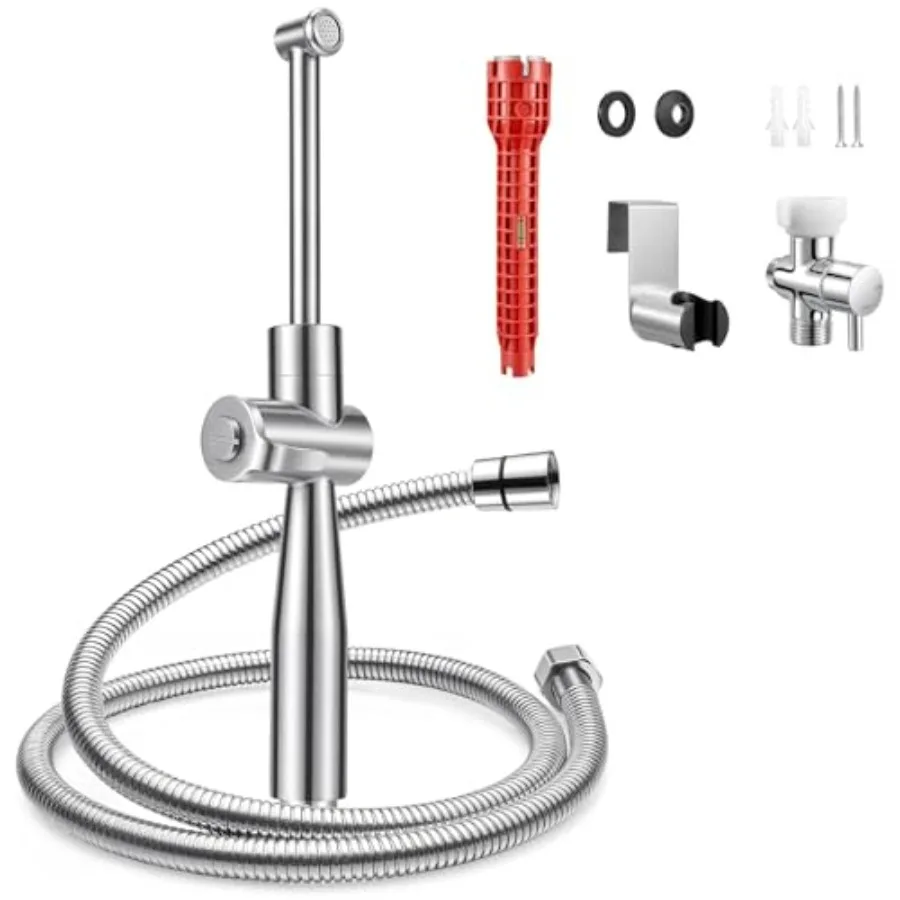 

Handheld Bidet Sprayer for Toilet, Leak-Proof Stainless Steel Bidet Attachment for Toilet, Adjustable Spray Angle and Water Pre