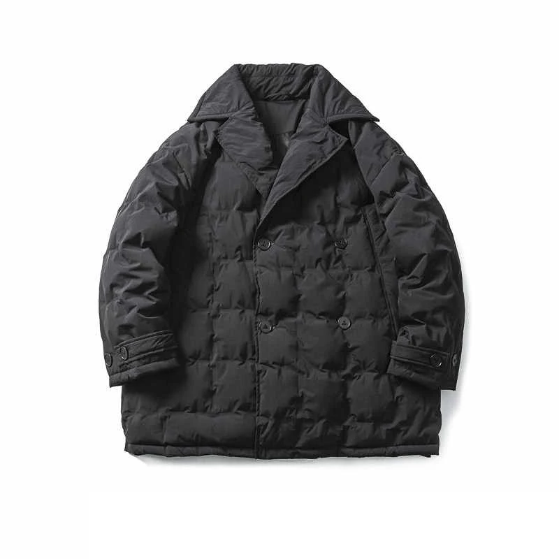 الشتاء الرجعية 90% الأبيض بطة أسفل سترة خفيفة الوزن الرجال العصرية 2025 معطف القطن الدافئ