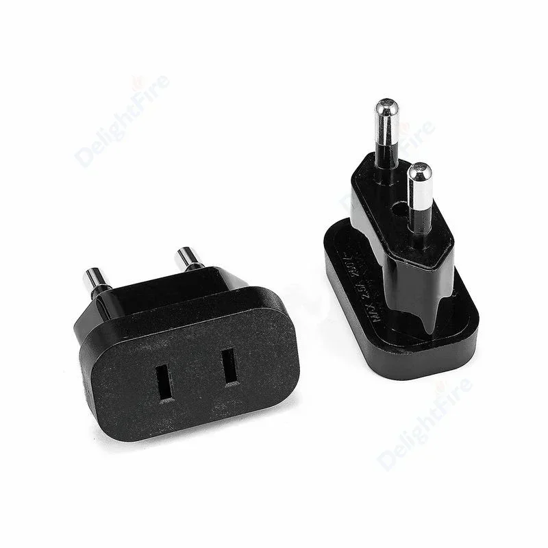 EU Plug Adapter 2Pin Type C Power Adaptor AC Converter Outlet American US To EU Euro European Russia Israel BR Travel Adapter