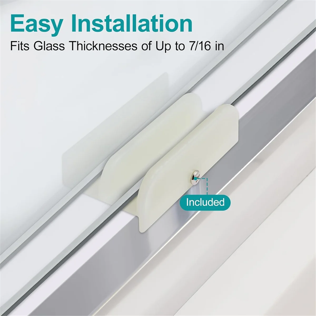 2025+M6219 Sliding Shower Door Bottom Guide for Sliding Shower Door (Top Hung) Shower Door Guide 1/2 in Channels 2 Pack
