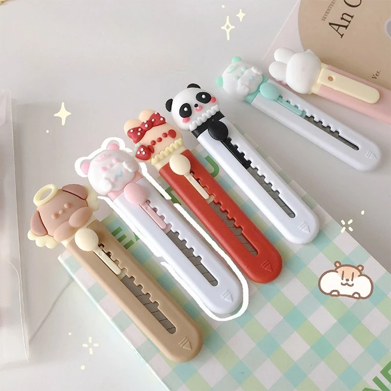 

Kawai Gift Cute Cartoon Utility Knife Mini Paper Student Stationery Office Envelope Express Box Opener Office School Supplies