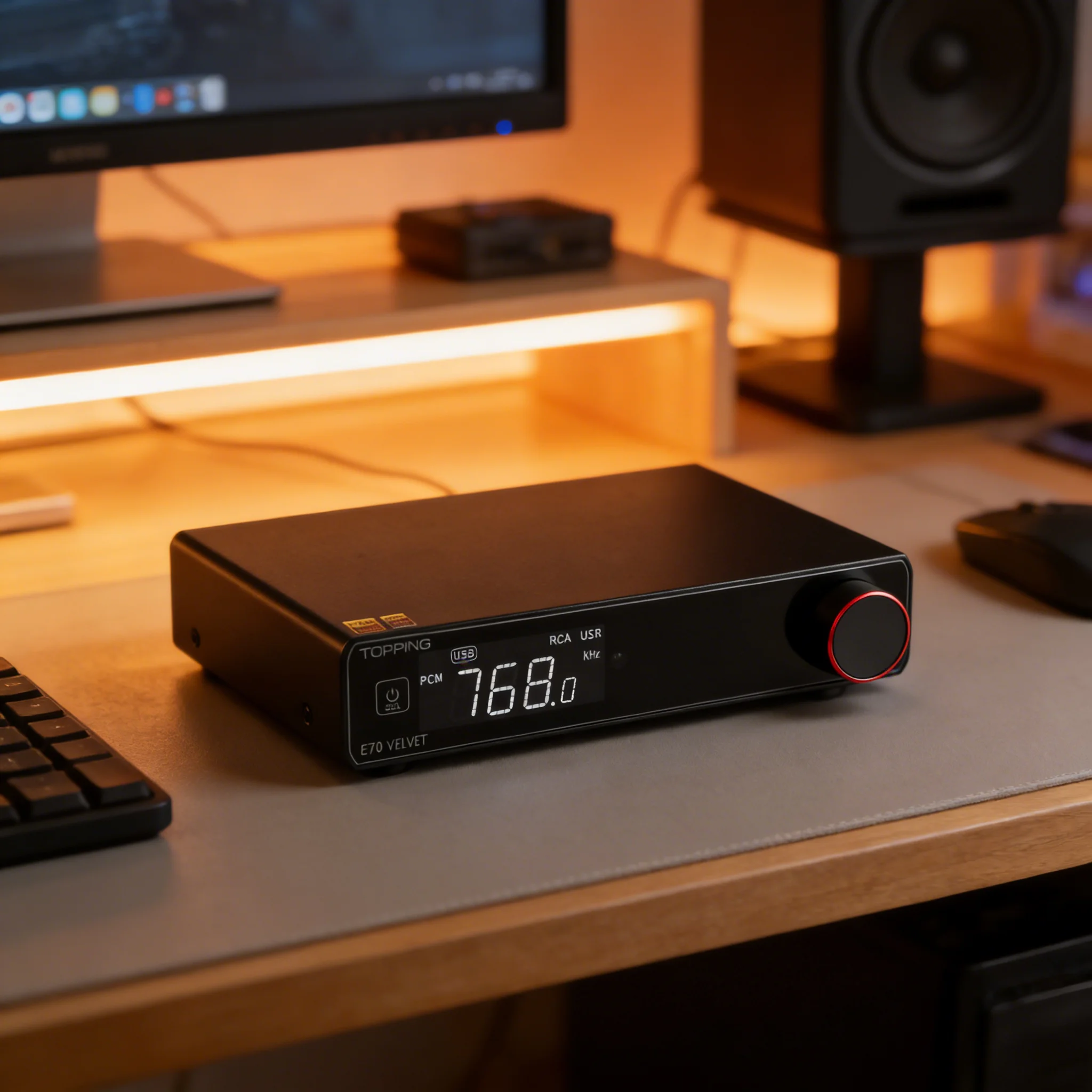 TOPPING E70 Velvet Hi-Fi audio decoder with AK4499EX DAC, Bl