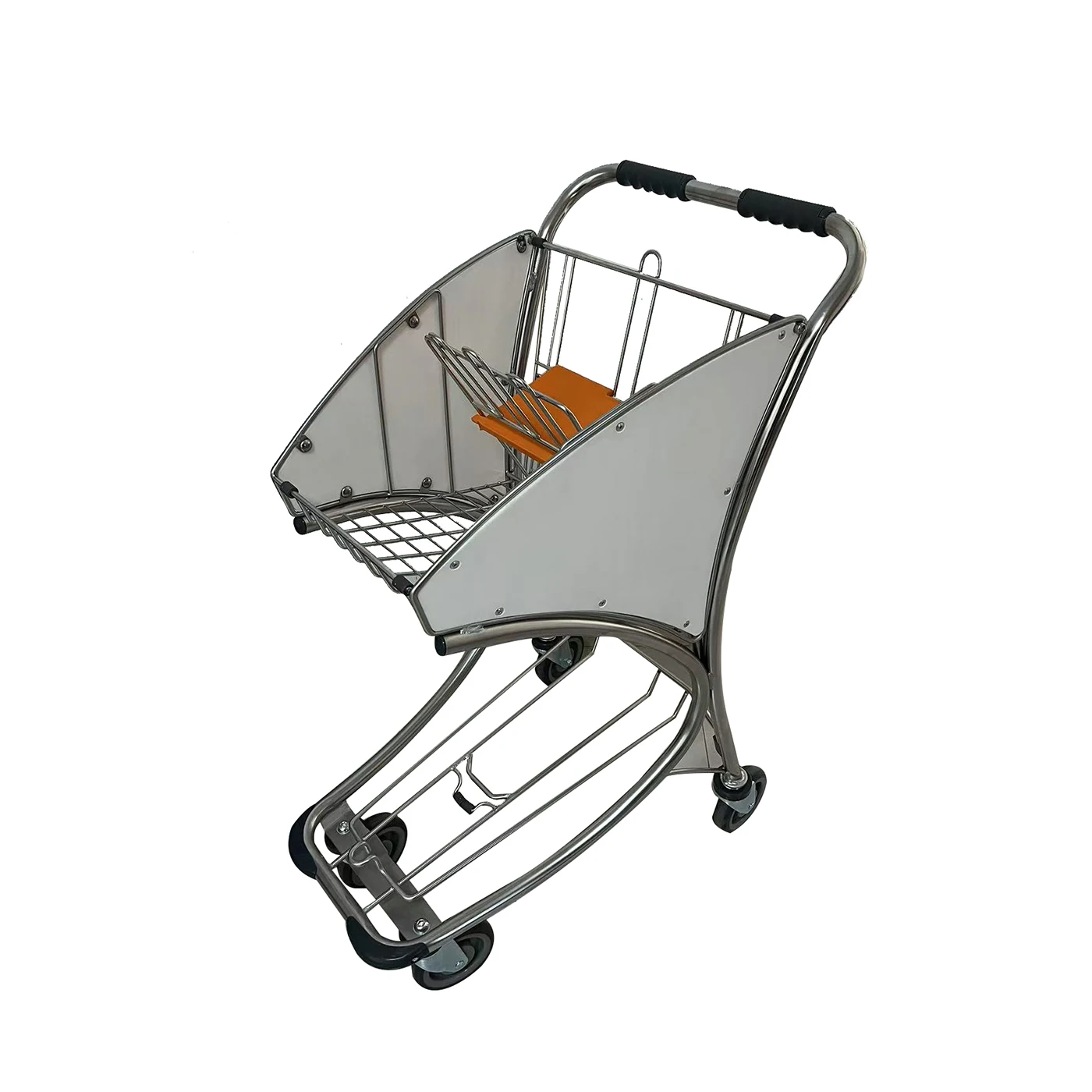 

Portable Airport Shopping Trolley Stainless Steel Airport Luggage Trolley
