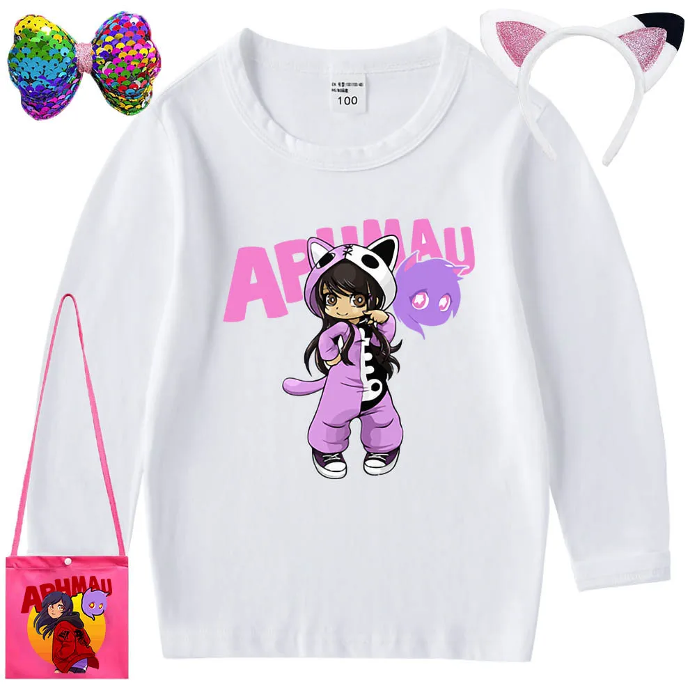 Wish Asha magliette a maniche lunghe per ragazze Aphmau 3D Print T Shirt bambini Cartoon Tee Anime Kawaii Tee top abbigliamento per bambini