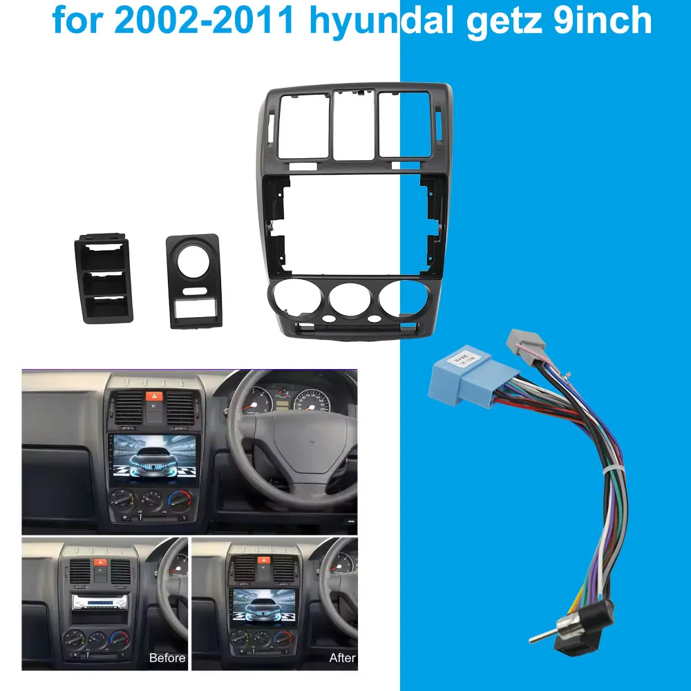 

For Hyundai GETZ 2002-2011 9 Inch Car Radio Android MP5 GPS Stereo Player 2 Din Head Unit Fascia Panel Dash Frame