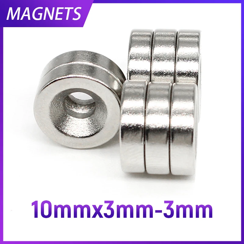 10/20/50/100/150/200/300PCS 10x3-3 Round Countersunk Neodymium Magnet 10x3 Hole 3mm N35 Powerful Strong Magnets 10*3-3 mm 10*3