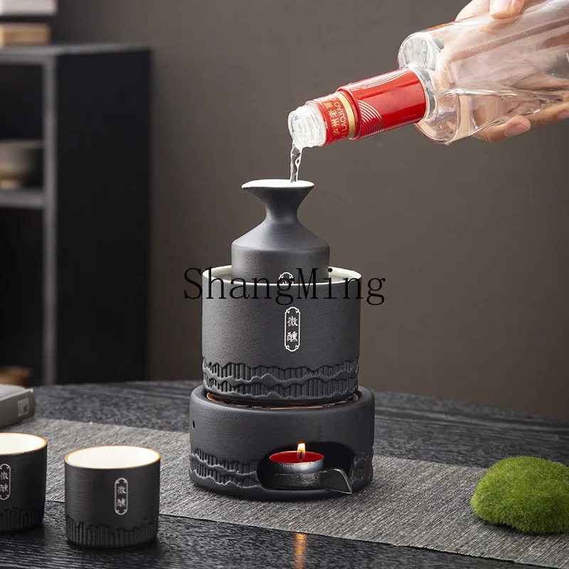 CL slightly drunk wine warmer, iron pot ceramic household wine set Baijiu candle wine heater high-end gift box