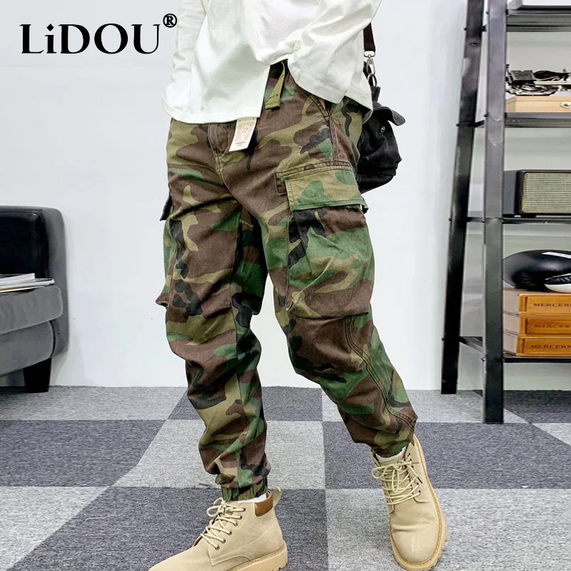 2023 Spring Autumn Fashion Vintage Street Wild Cargo Pants Man American Style Zipper Pockets Cotton Personality Out Streetwear