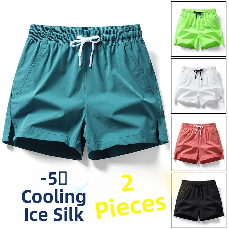 

Новые летние спортивные брюки-капри из ледяного шелка для мужчин и женщин: быстросохнущие, для бега и активного отдыха