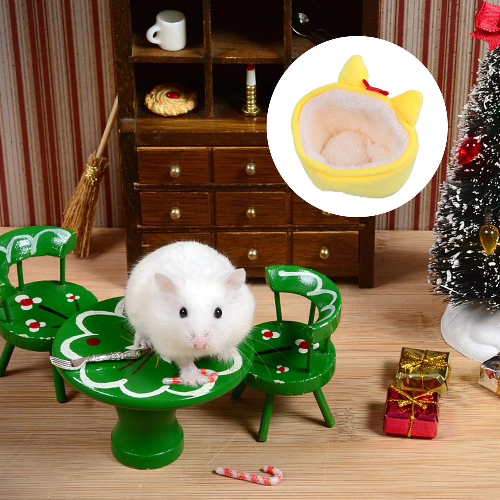 

Winter Warm Thickened Small Chicken Shape Hamster Nest Soft Pet Bed Warm Comfortable Pet Nest Hamster Bed