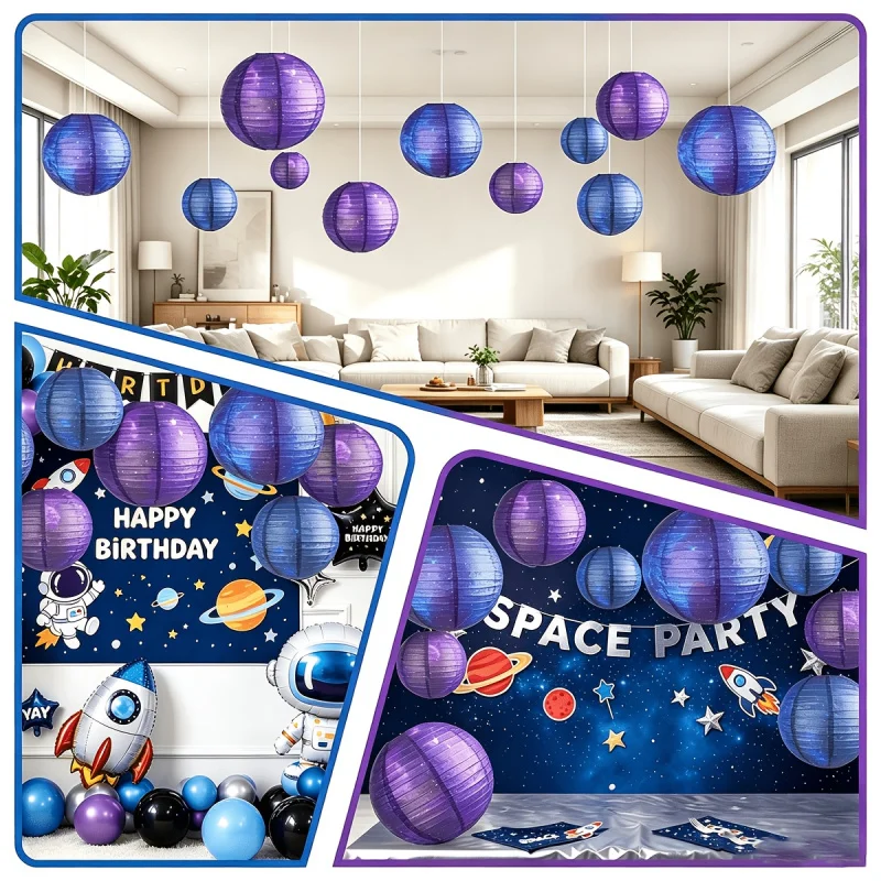 Constellation Theme Hanging Paper Lantern Decoration for Indoor Outdoor Birthday Party Wedding Romantic Theme Festival Ornament