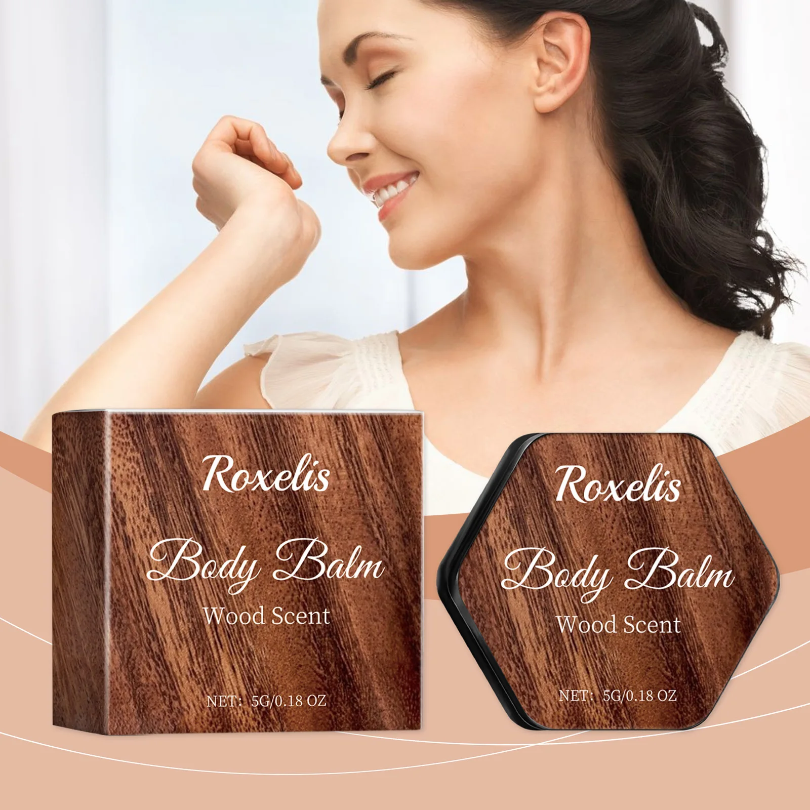 Roxelis Wood Fragrance Perfume Balm Woody Aromatic Light Scent Fresh Charm Attractive Moisturize Deodorant Portable Solid Perfum