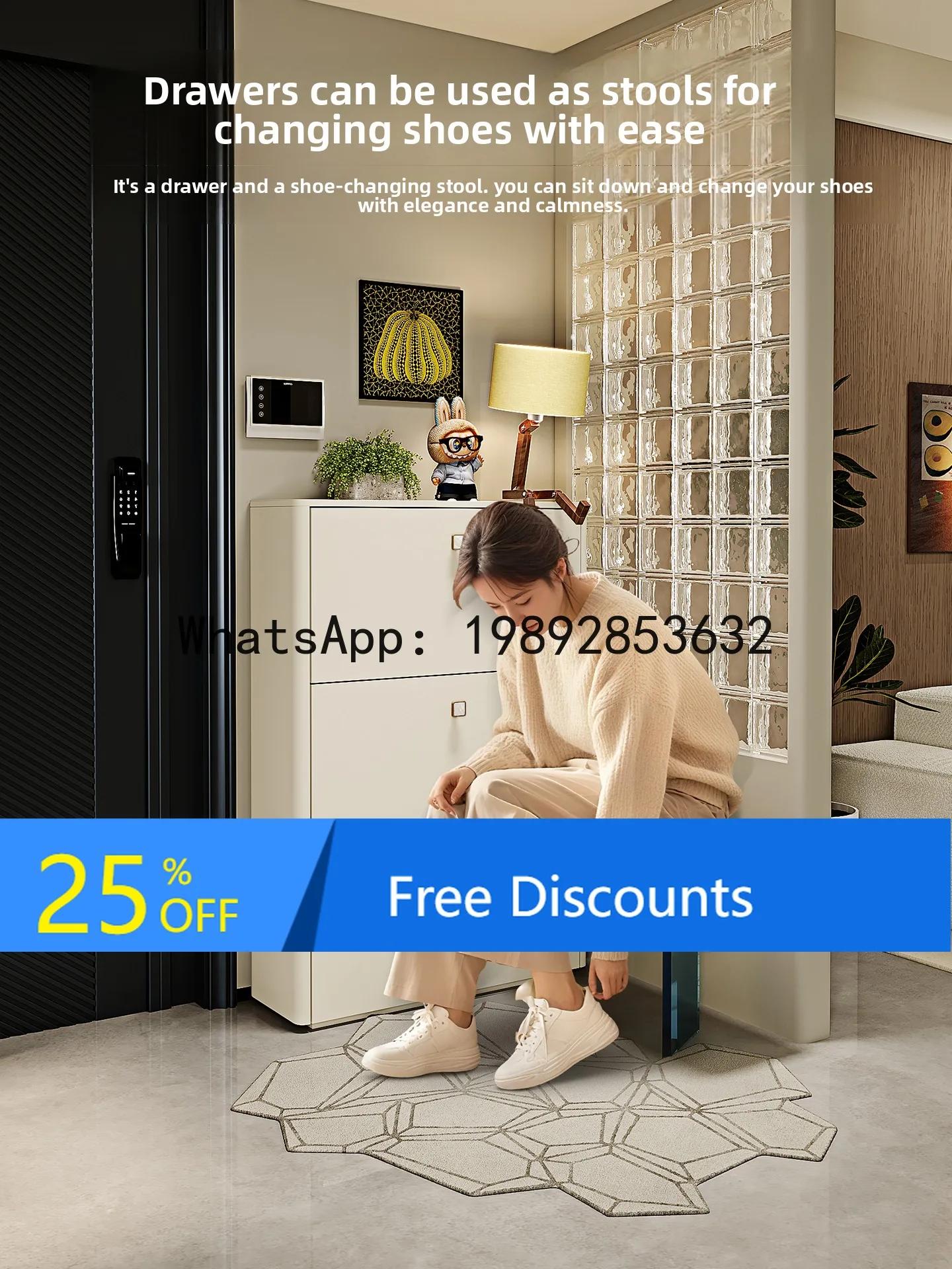 

YFY Ultra-Thin Flip Shoe Cabinet for Entryway, Narrow Home Doorway, 2025 New Model, Indoor Cream Style