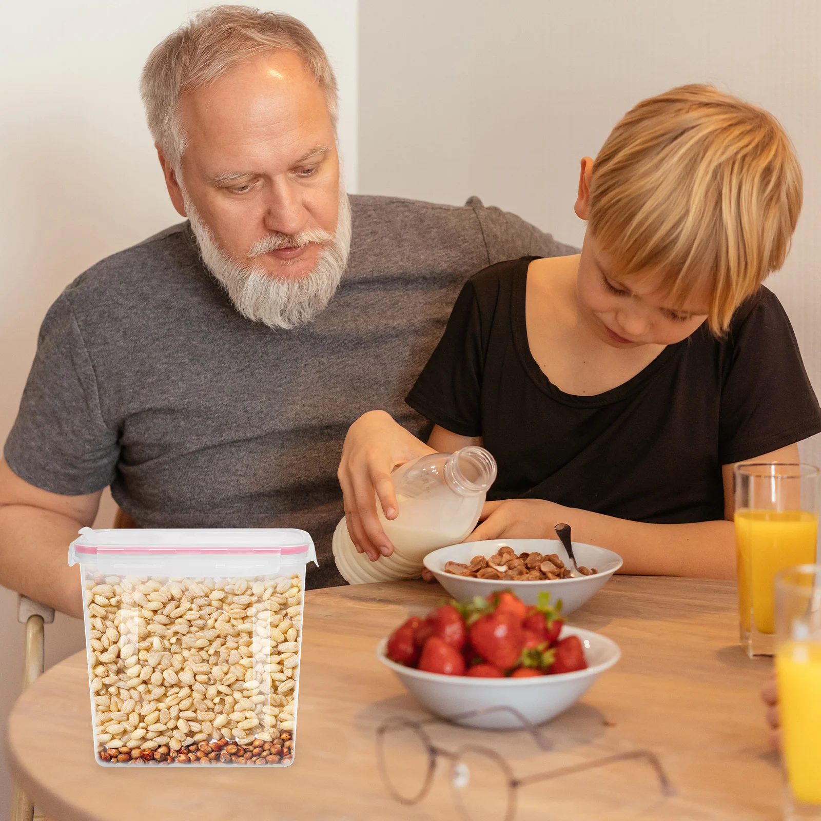 

Food Storage Container Kitchen Pantry Jar 4L Wide Mouth Airtight Food Seal for Cereal Flour Rice Beans Storage