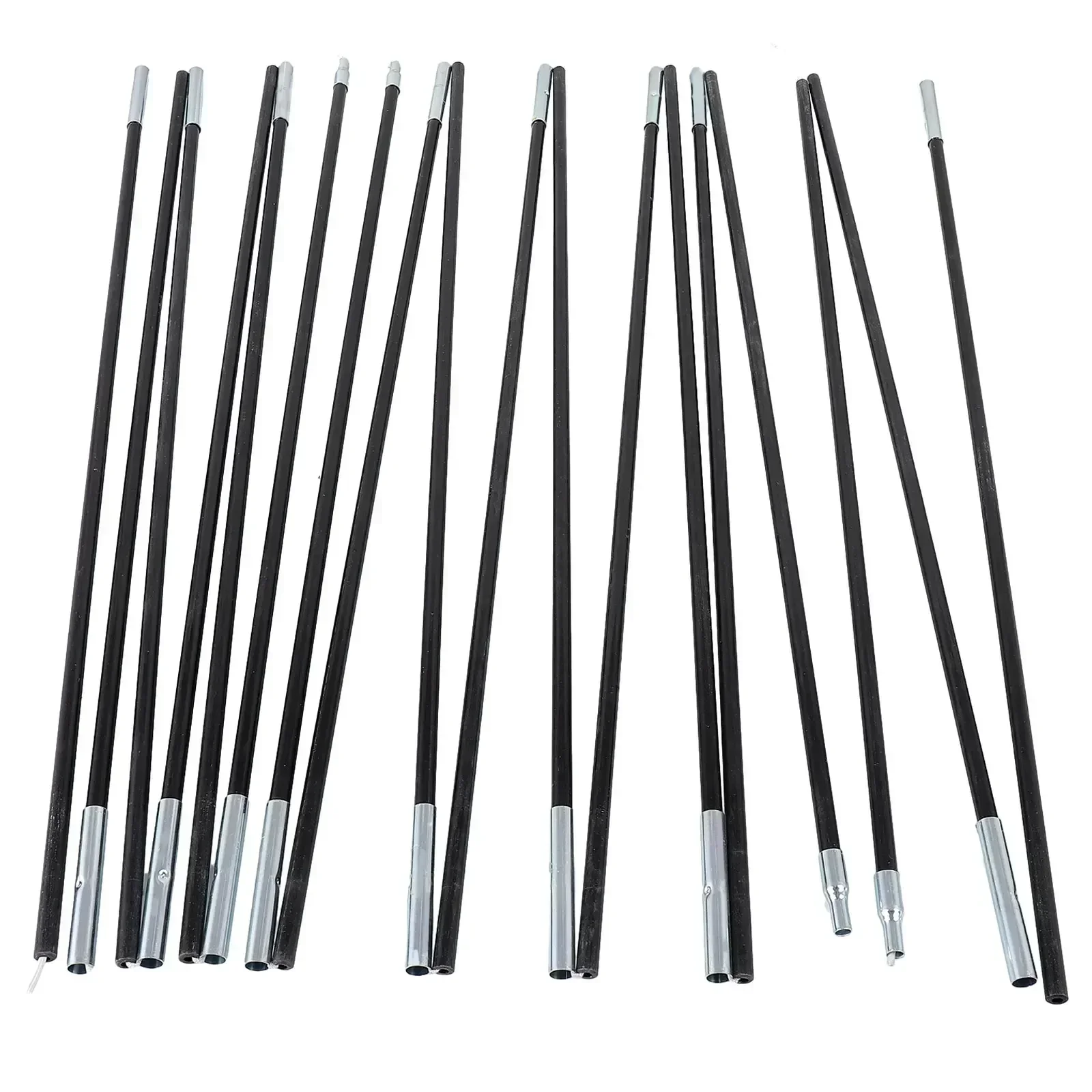 1 Pair Fiberglass Tent Pole Kit Canopy Awning Frames Replacement Rods 3.0m-4.9m Lightweight Collapsible Camping Supplies