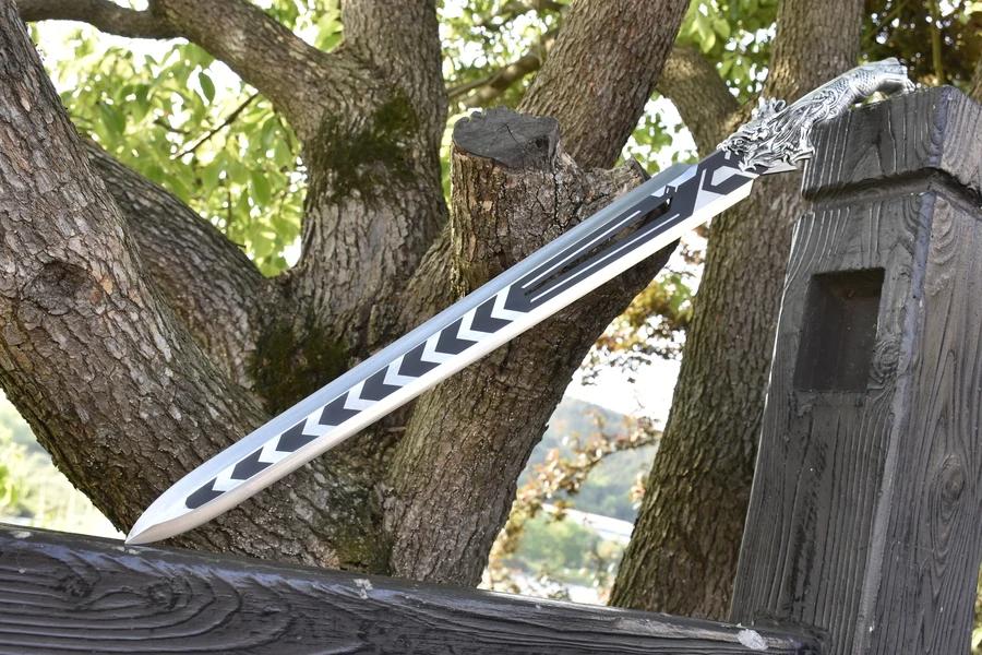 78cm Medieval stainless steel sword Battle ready weapon Ninja Fighting Katana True Steel Dragon Blade