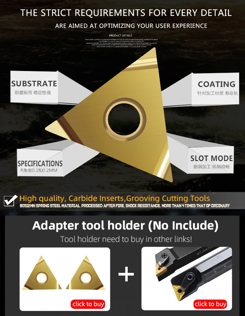 

10pcs/lot Cermet Coated CNC Lathe Turning Tool Insert Blade for Steel Part Processing High-Performance Cutting Tool TNGG160402