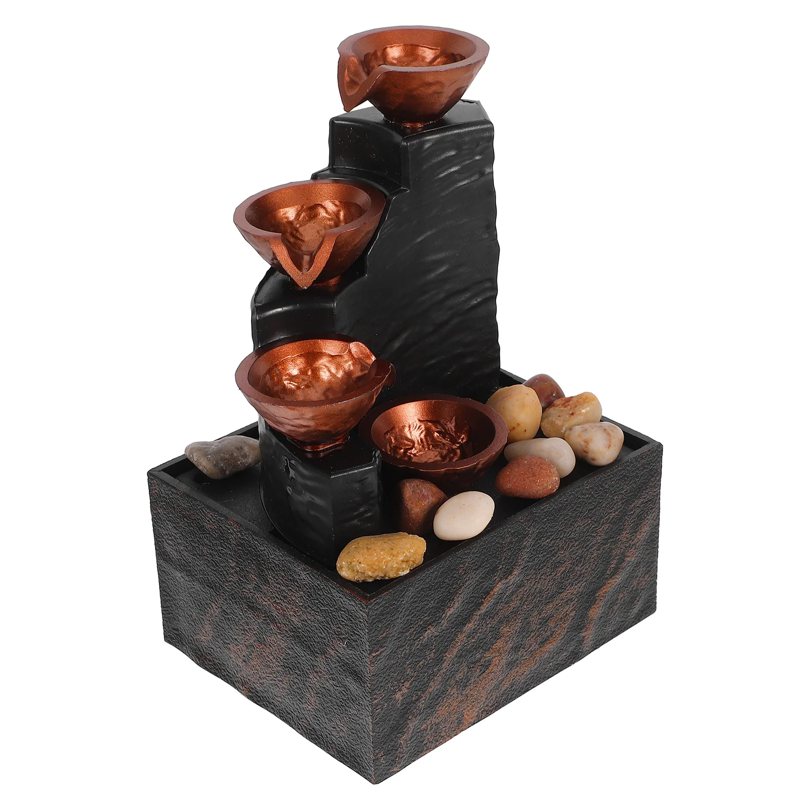 

1Set LED Desktop Water Fountain Natural Pebbles Small Portable Tabletop Fountain Indoor Decoration Living Room Office Bedroom