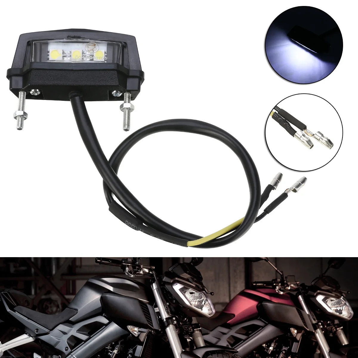 1pc Mini Motorcycle LED Tail Rear Light Motorbike License Plate Light Car Auto Rear Light For Honda/Kawasaki/Yamaha/Suzuki