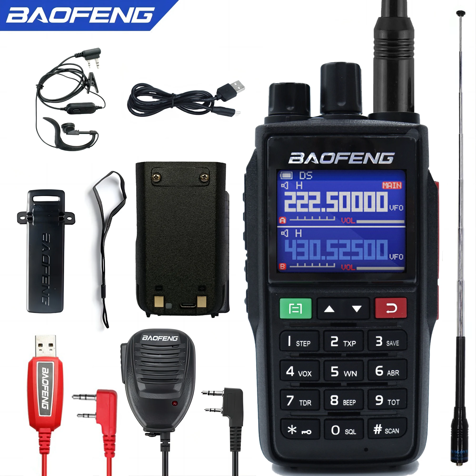 baofneg Tri-band 5 Watt Walkie Talkie UV-22 With Big Set