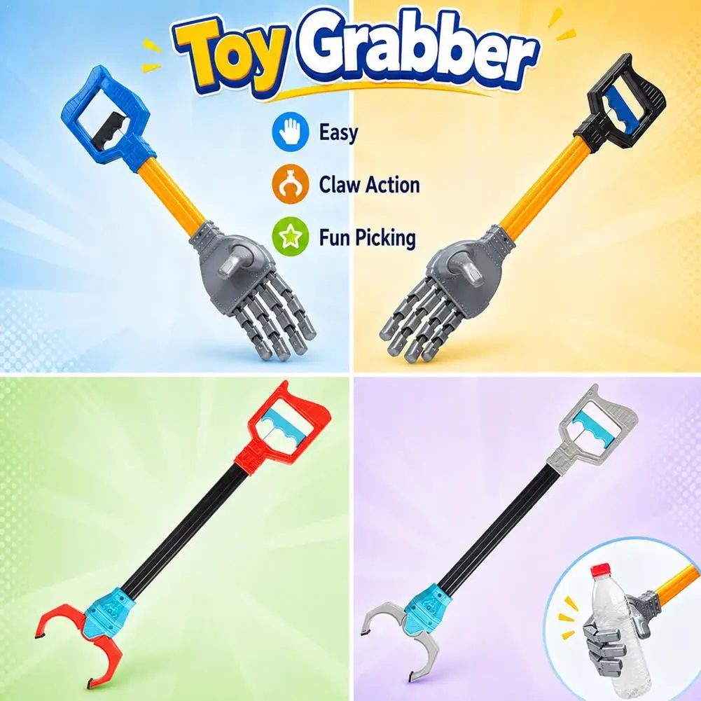 Robot Hand Claw Grabber Toy Long Reacher Litter Picker Kids Hand Eye Coordination Intelligence Novelty Gag Toys