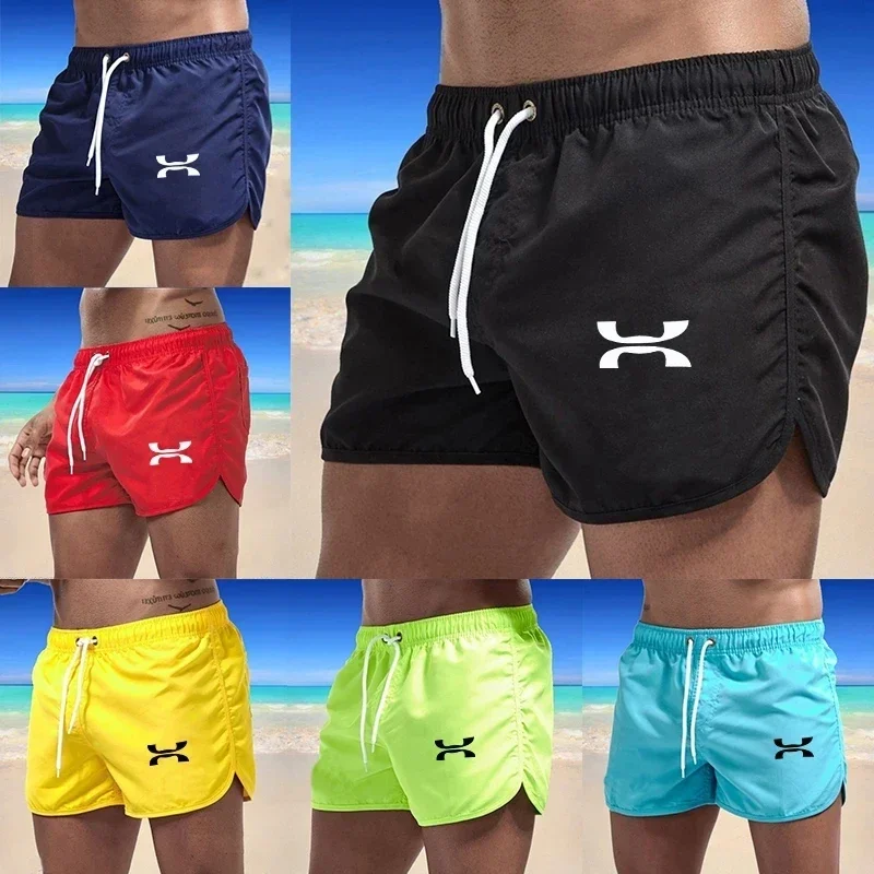 2024 new summer men\'s swimwear shorts, quick drying beach pants, running sports and fitness shorts