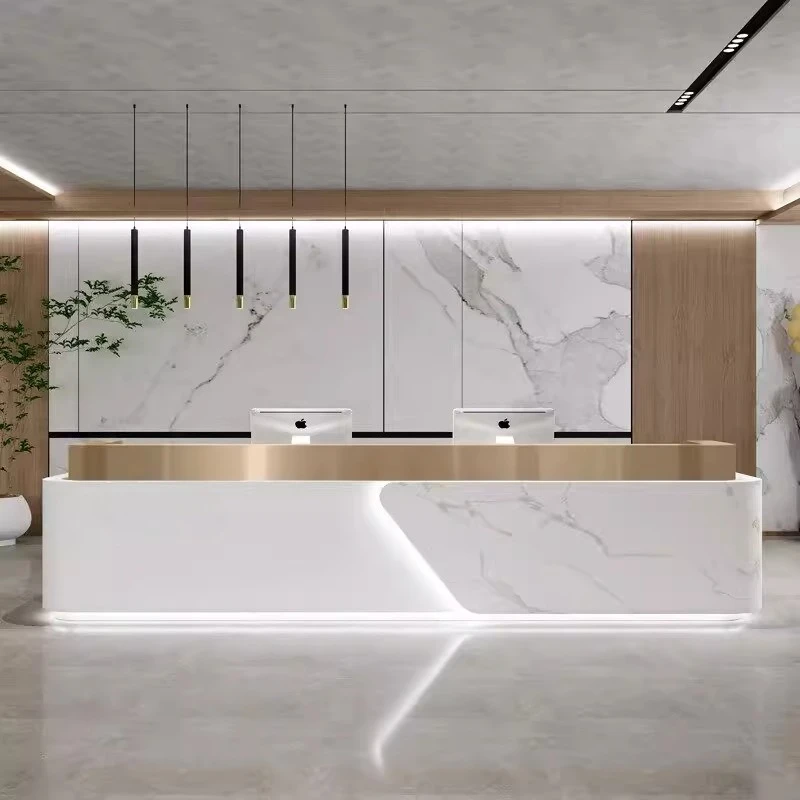 Beauty Salon Gym Reception Desk Front Entrance Modern Reception Desk Luxury Cashier Counter Mesa De Centro Commercial Furniture