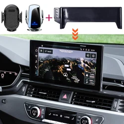 Car Phone Holder For Audi A4 B9 2020 2021 2022 2023 2024 Screen Fixed Base Wireless Charging Mobile Phone holder Car Accessories