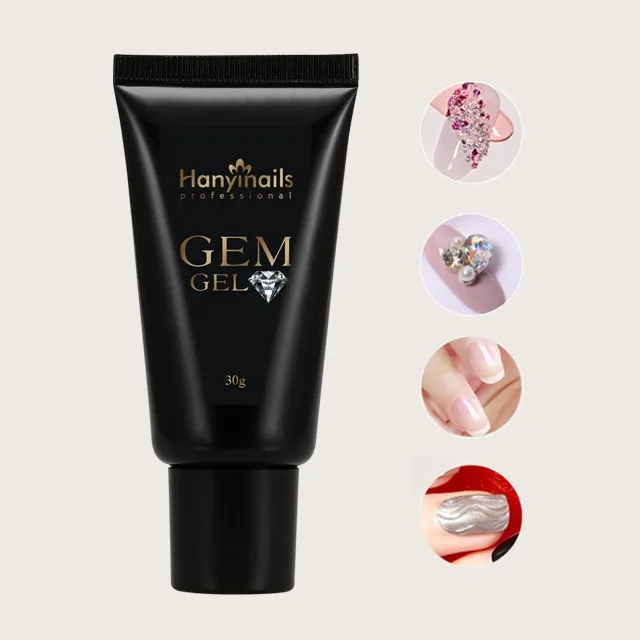 OEM Private Label 30ml UV Gel Stick Diamond Gem on Gloss Crystal Gel in Tube Rhinestone Gel