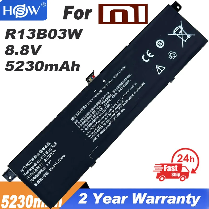 

Laptop Battery R13B03W For RedmiBook 13 XMA1903-BB XMA1903-AN MI AIR 13.3 7.7V 40WH 5200mAh Free tools