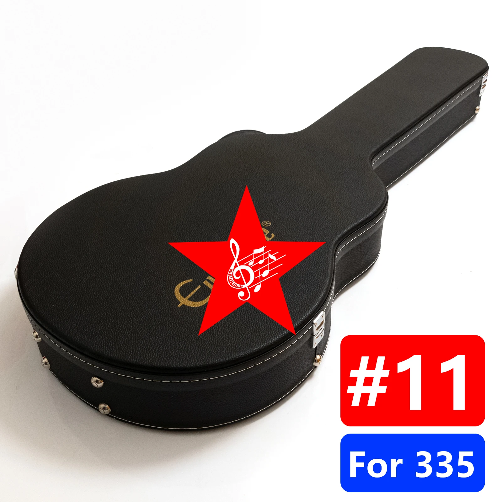 Premium Guitar Hard Case Multiple Sizes & Colors, Red/Black Plush Interior,for LP/ST/ES-335 Electric Guitar Durable Leather Case
