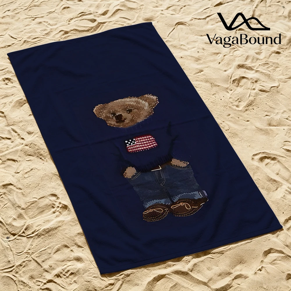 Toalha de Praia Ralph Lauren Teddy Bear, Toalha de Banho de Microfibra de Secagem Rápida para Natação, Surf, Camping, Unissex, Férias