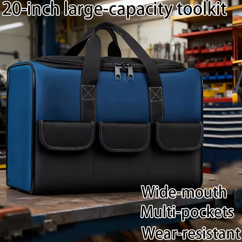 New Square Tool Bag with 30% More Capacity Waterproof Multi Pockets Tool Organizer Tool Pouch for Electrician Tools