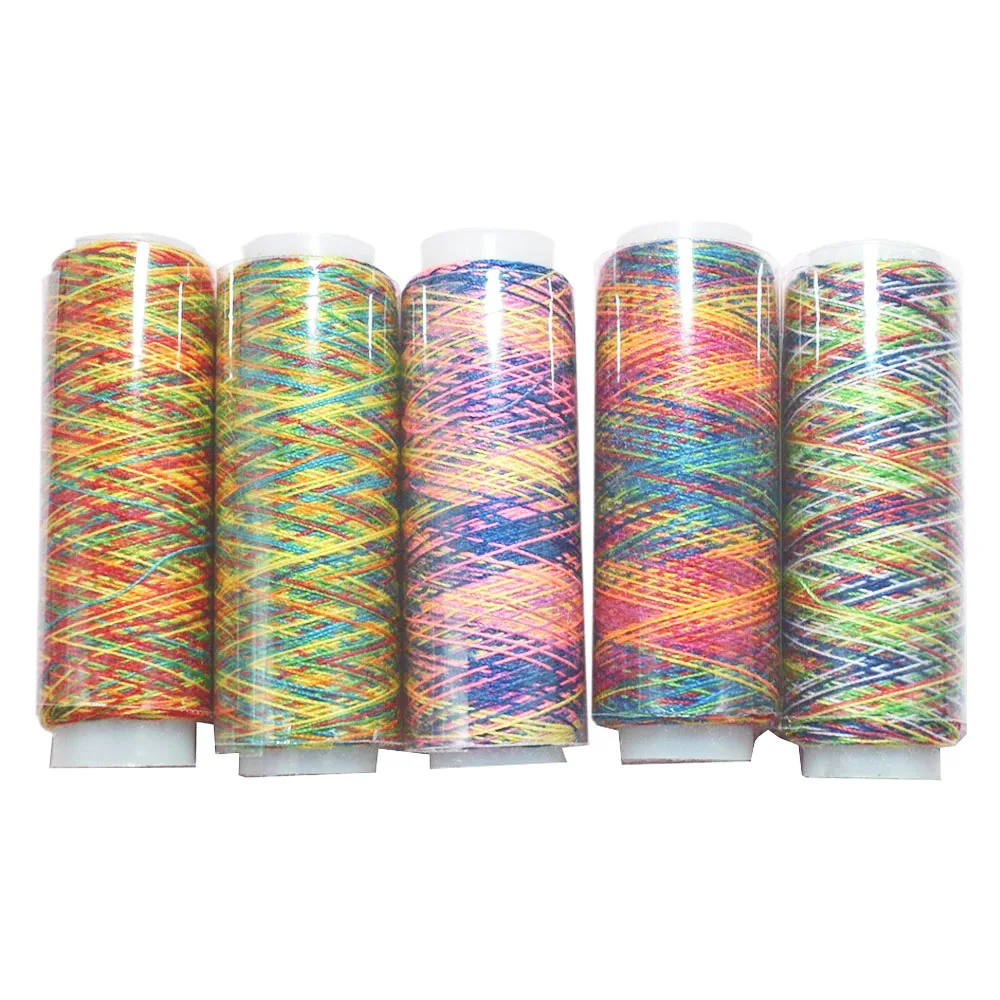 

5pcs Rainbow Color Sewing Thread Hand Stitching Polyester Fiber Sewing Threads Tool Hand Quilting Embroidery Sewing Threads