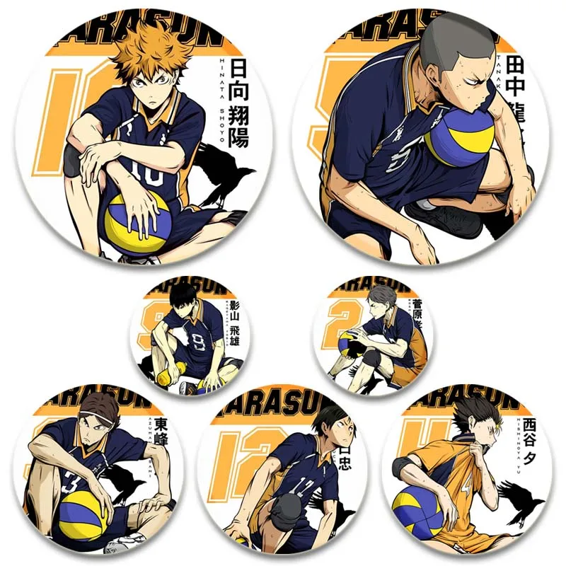 Anime Haikyuu Enamel PinS Cartoon Cosplay Shoyo Hinata Tobio Kageyama Badge Brooches Backpack Clothes Accessories Friend Gifts