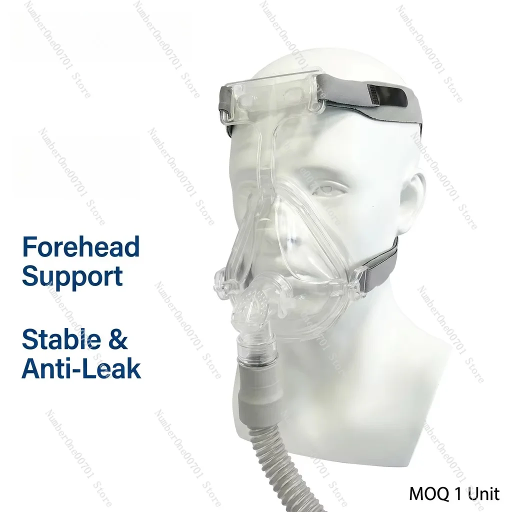 Full Face  Mask with Forehead Support, Anti-Leak Silicone Cushion for Sleep  Therapy