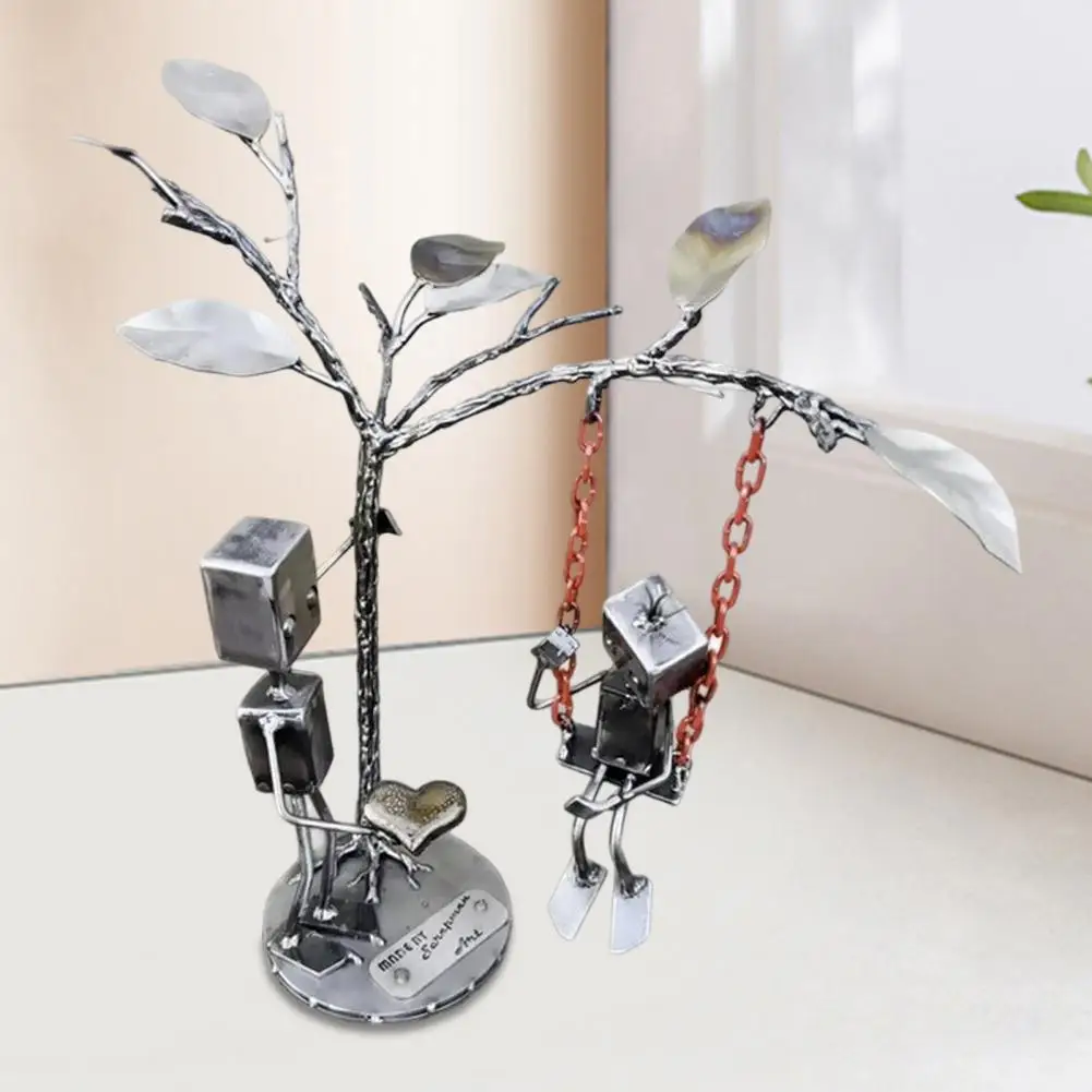 Robot Confession Ornament Romantic Gift for Girlfriend Romantic Robot Love Confession Figurine Desktop for Valentine's for Wife