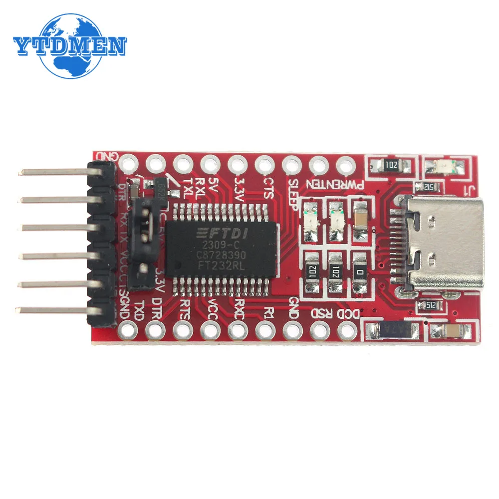 FT232RL USB To TTL Serial Adapter Module 3.3V 5.5V FT232 Pro Mini Port USB TO TTL 232 Mini / Type-C for Arduino