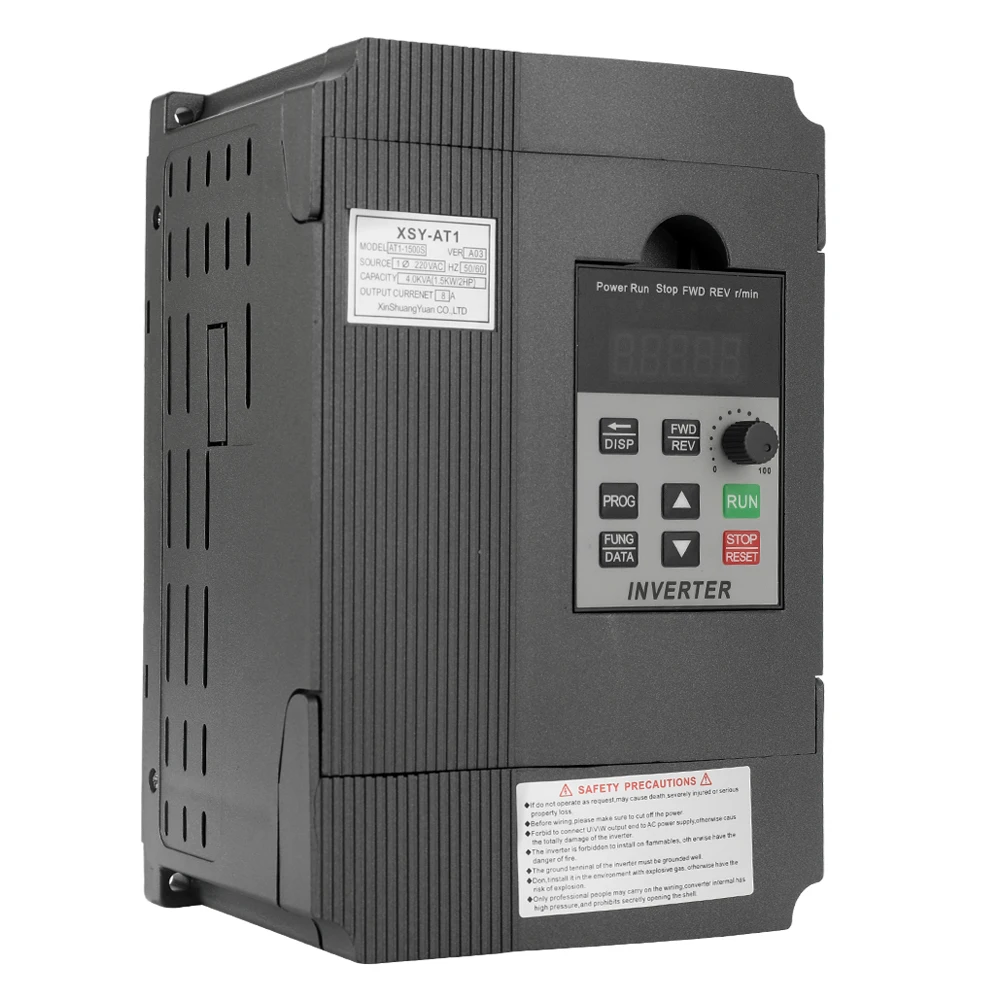 Penggerak Frekuensi Variabel VFD 2,2 KW Input Fase Tunggal Output 3 Fase Inverter VFD Konverter Frekuensi Inverter Variabel VFD