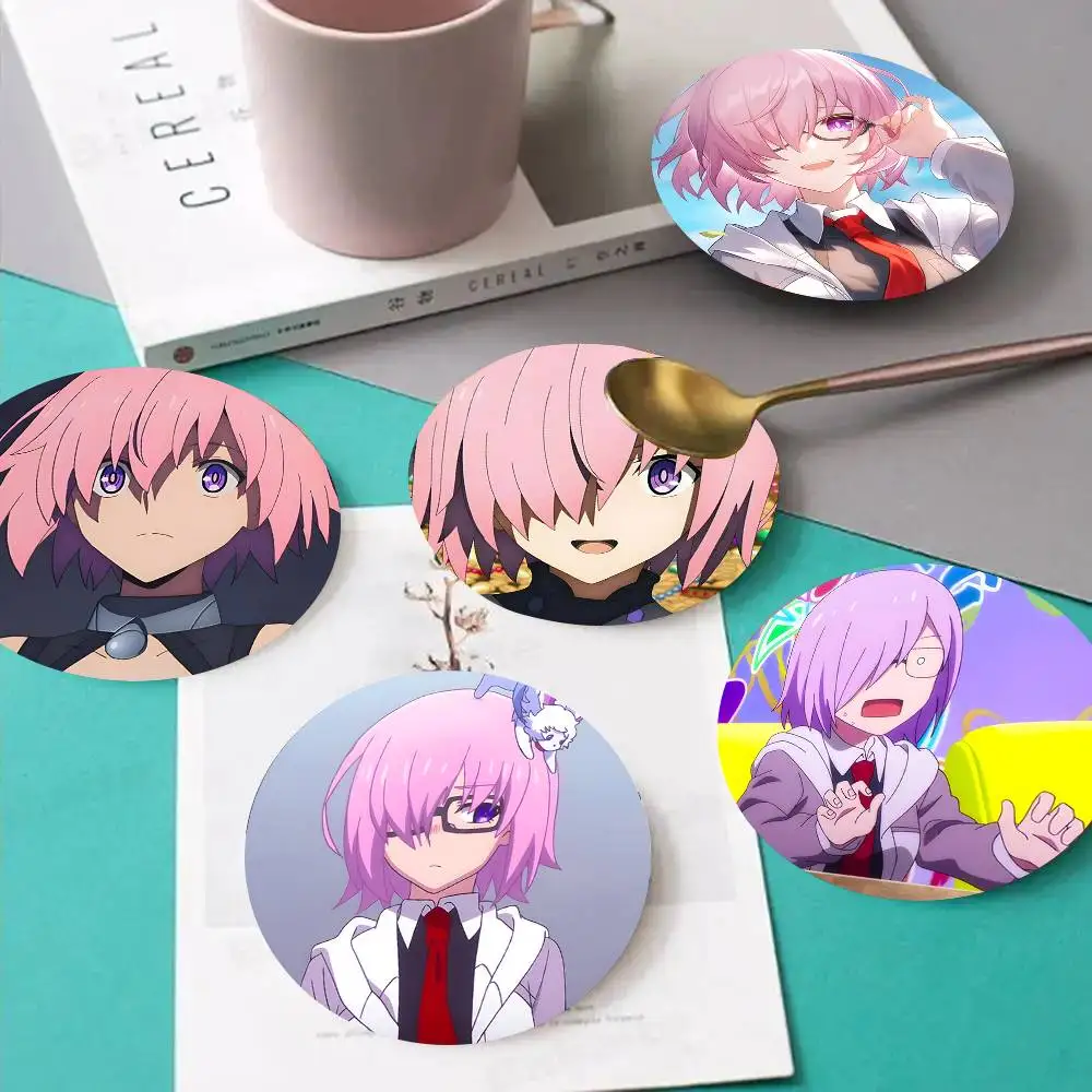 1pc Mash Kyrielight  Anime characters Wooden Coaster Colour Printing Cup Mat Home Desk Decoration Gifts