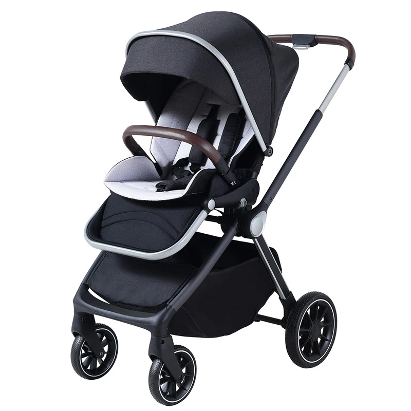 Baby bidirectional stroller with high view can lie down and sit folding with baby sleeping basket basket safety seat