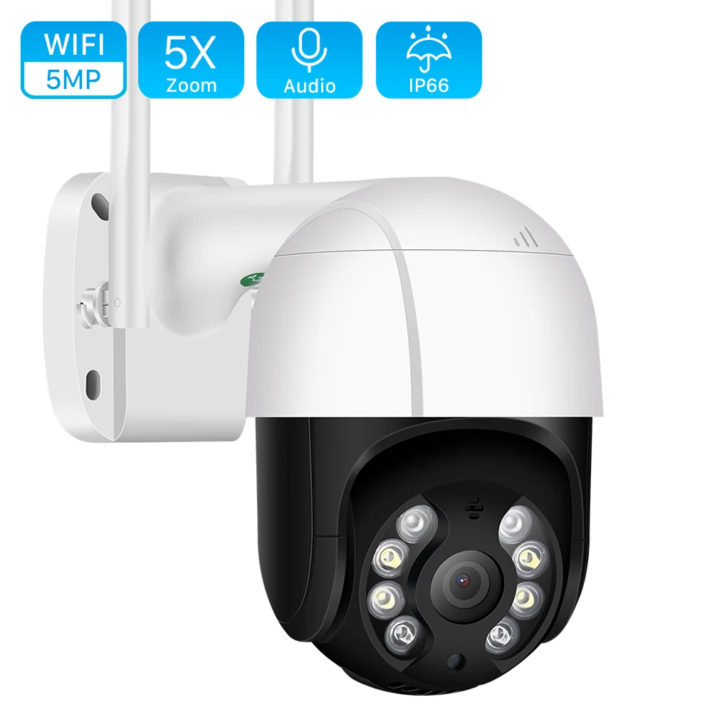 5MP Outdoor PTZ Wifi IP Camera 3MP 1080P 5X Digital Zoom CCTV Security Camera AI Human Detect Auto Tracking P2P Wireless Camera