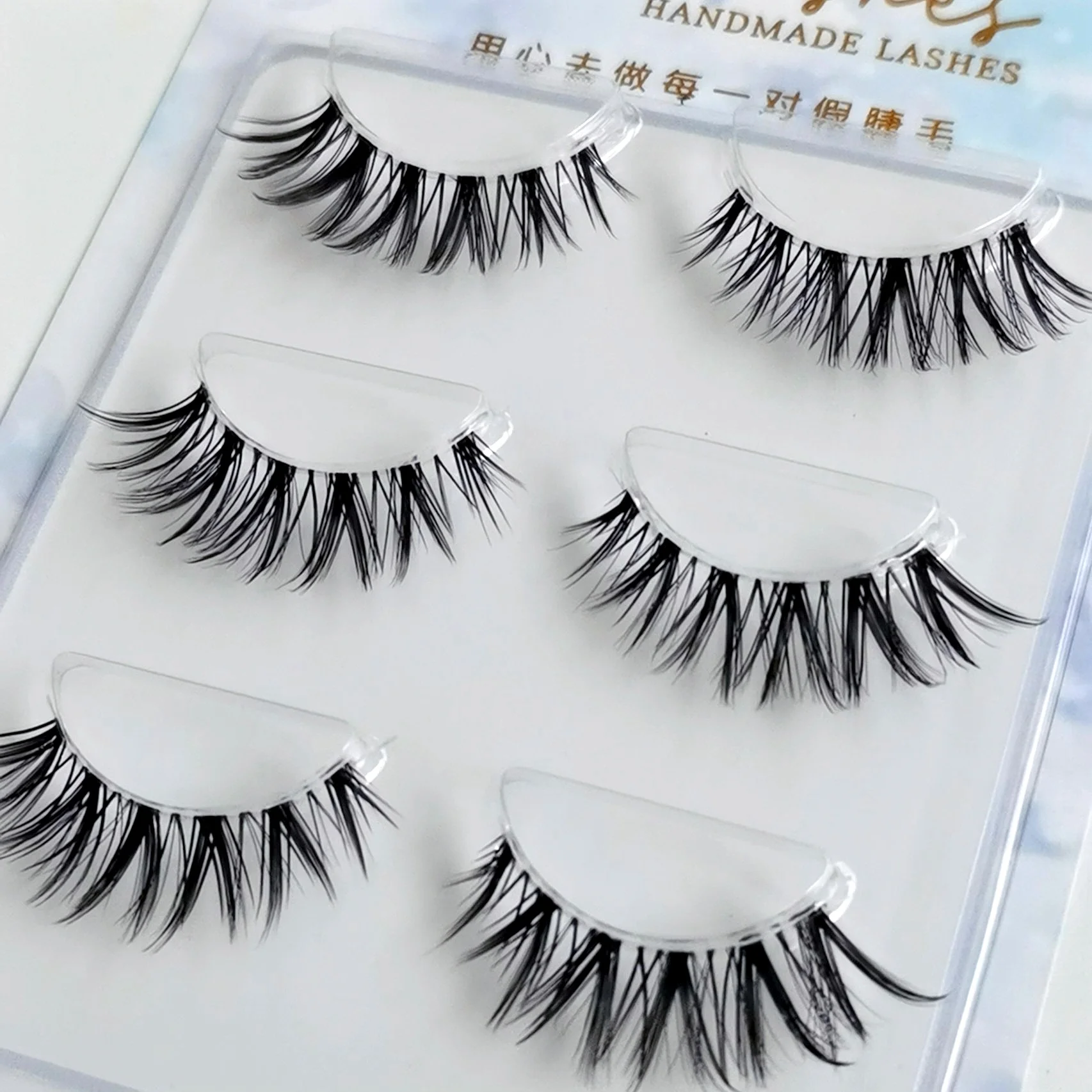 NEW 3pairs Mink Lashes 3D Mink Eyelashes Invisible Band Natural Black Mink False Eyelash Full Strip cilios Reusable