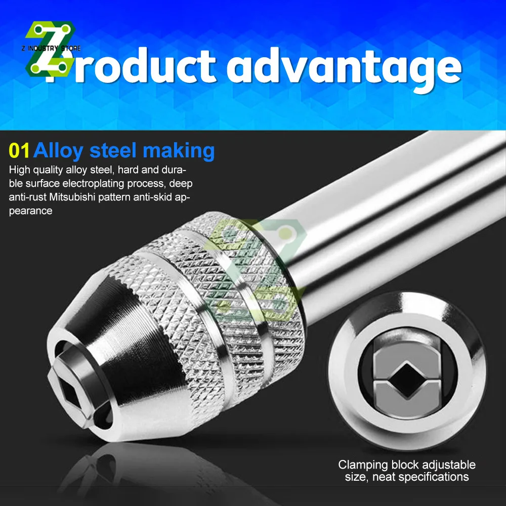 Adjustable M3-8 M5-12 T-Handle Ratchet Tap Wrench Tap Screw Holder Male Thread Metric Plug Mechanical Workshop Tools Hand Tool