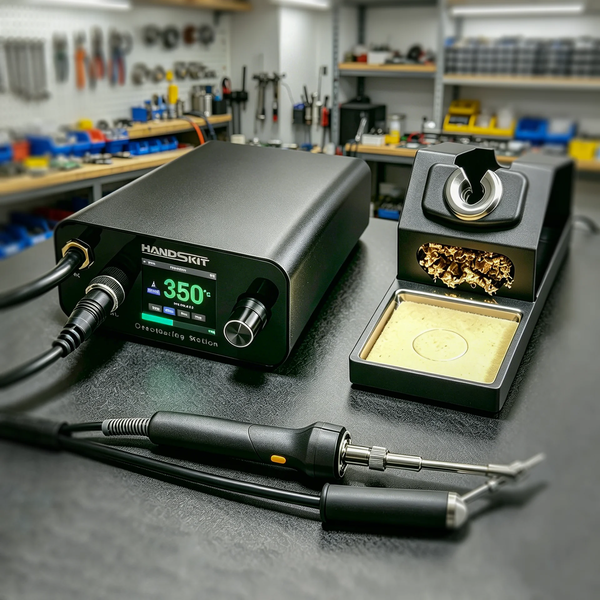 72W Suction Tin Soldering Station with Vacuum Pump for Slag Removal Compatible T12 Soldering Iron Handle